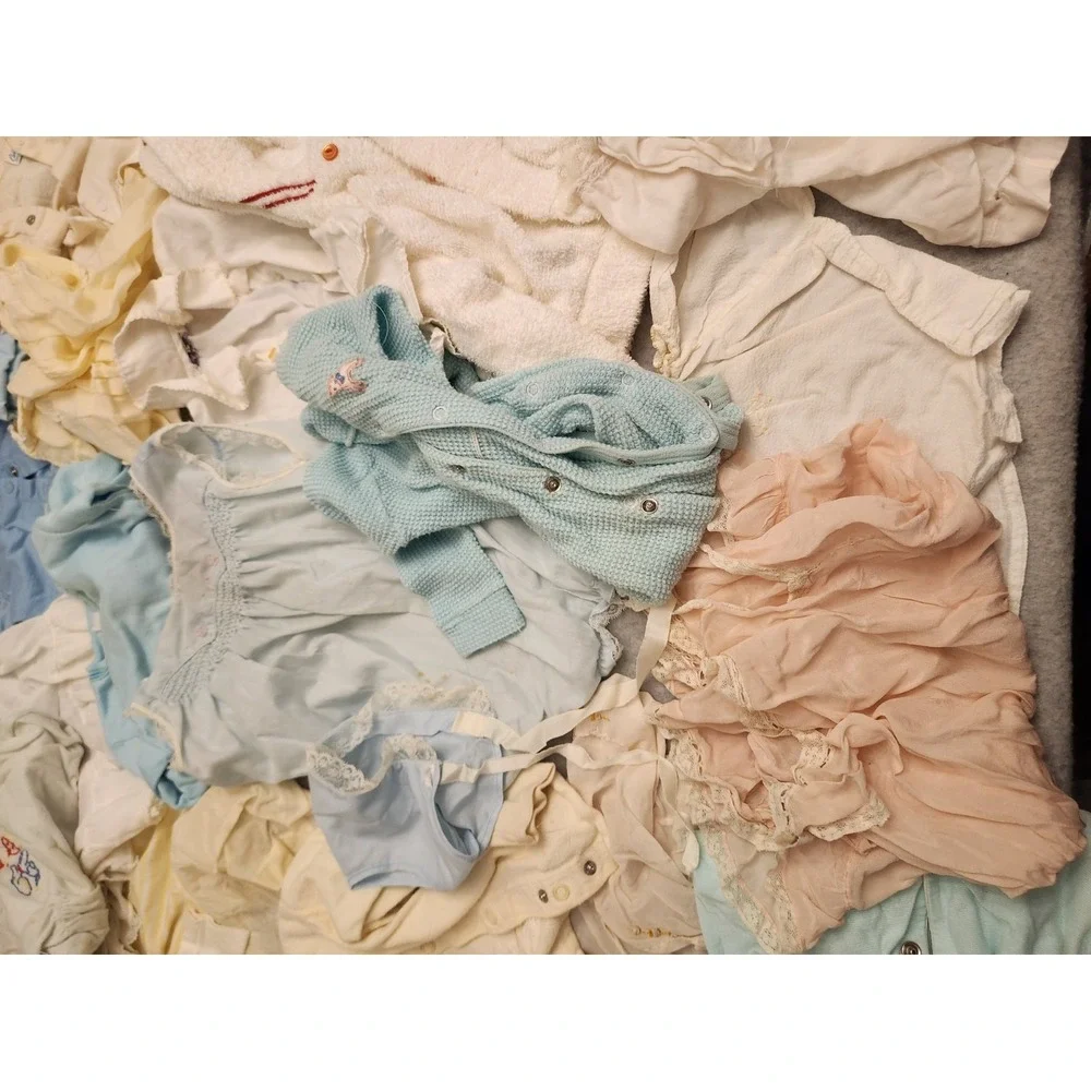 Vtg Kids Clothes Carter's Buster Lot 25 Pcs Sleeper Romper Girl Boys Flawed 50's